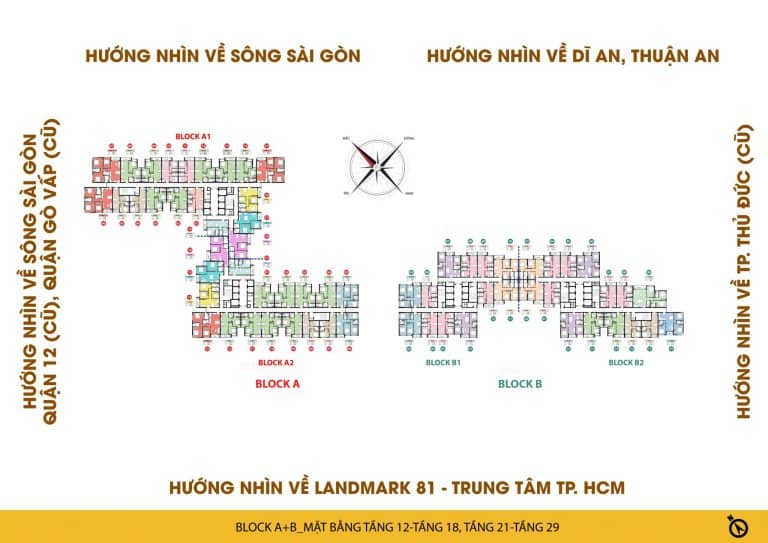 Mặt bằng layout căn hộ Bcons New Sky