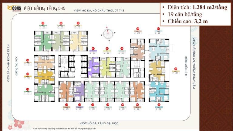 Mặt bằng dự án căn hộ Bcons Asahi